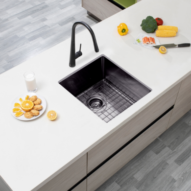 Gunmetal Stainless Steel PVD Single Bowl Kitchen Sink (390x450x215)