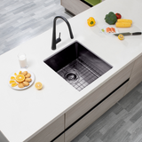 Gunmetal Stainless Steel PVD Single Bowl Kitchen Sink (390x450x215)