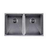 Gun Metal Grey 820x457x230mm 1.2mm Handmade Top/Undermount Double Bowls Kitchen Sink