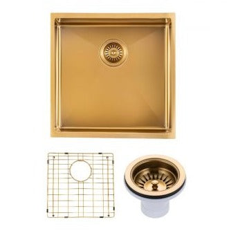AQU Brushed Brass Kitchen Sink (440x440x205)