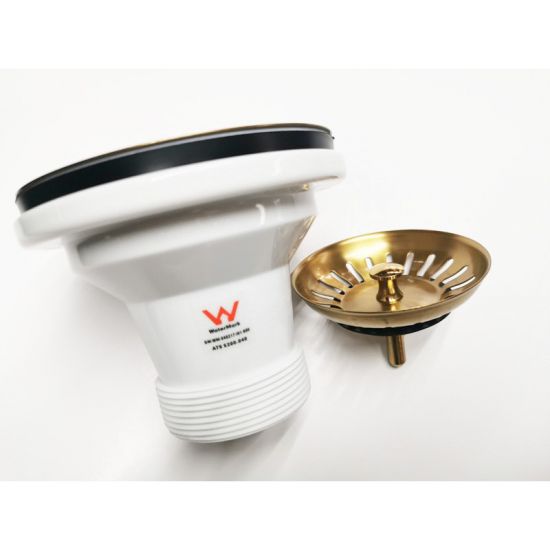 90/114mm Kitchen Sink Strainer Waste Brush Gold
