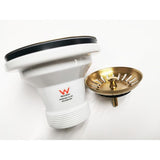 90/114mm Kitchen Sink Strainer Waste Brush Gold