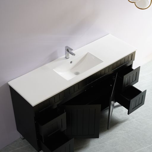 ACACIA SHAKER PVC Floor Vanity 1500 (Single/Double Bowl)
