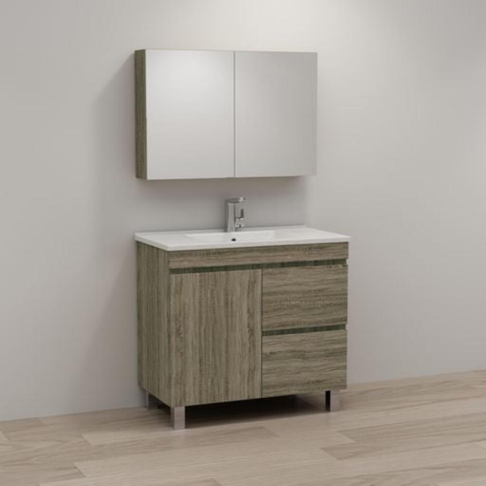 ABS DFL2 Dark Oak Freestanding Vanity 900mm - Clearance
