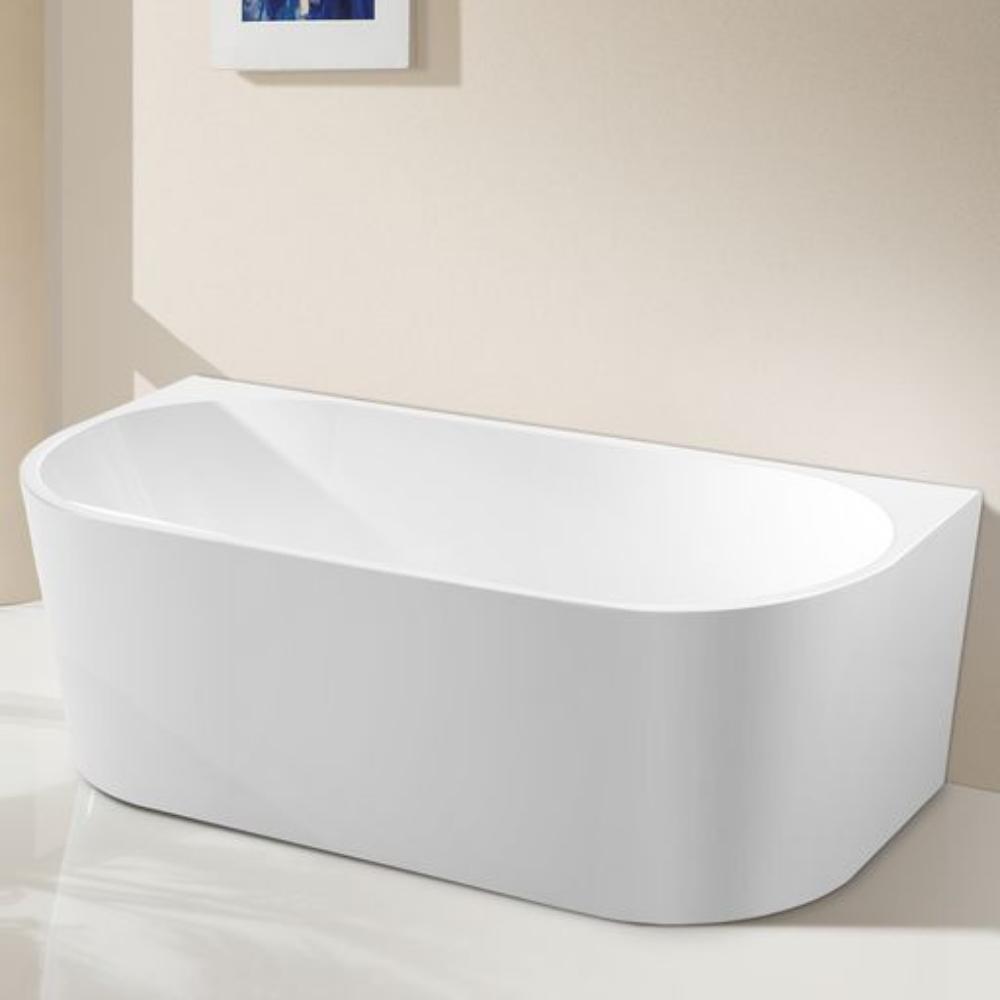 DANA Gloss White Back To Wall Bathtub with Non-Overflow (1500/1600mm)