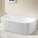 DANA Gloss White Back To Wall Bathtub with Non-Overflow (1500/1600mm)