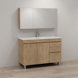 ABS MFL2 Light American Oak Freestanding Single Bowl Vanity 1200mm