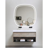 AQUA LED Rounded Edge Anodising aluminium Frame Mirror 600/750mm
