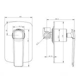 Esperia Wall Mixer - Matte Black Technical Drawing