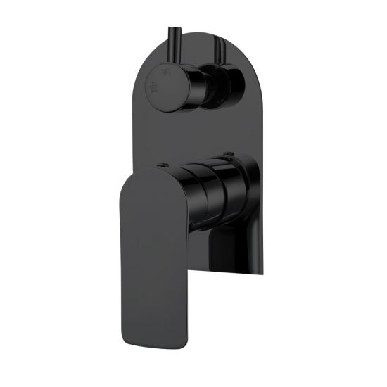 Persano Bath Shower Wall Mixer With Diverter - Matte Black