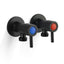 Pentro Round Brass Washing Machine Taps Set - Matte Black