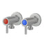 Pentro Round Brass Washing Machine Taps Set - Brushed Nickel