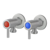 Pentro Round Brass Washing Machine Taps Set - Brushed Nickel