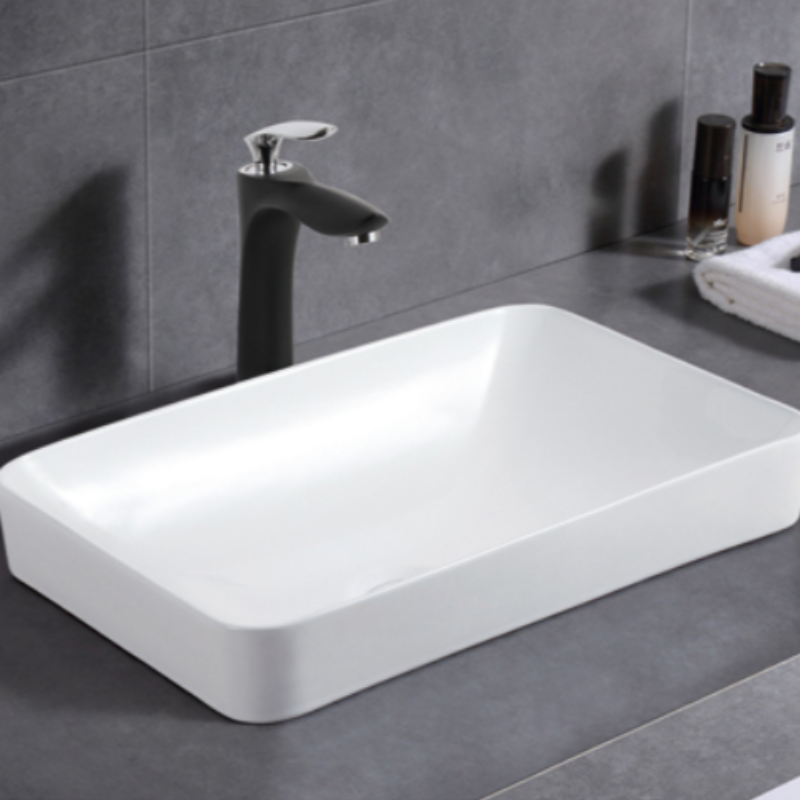 Logan Semi Recess Soft White Basin (Rectangle: 500x370x140mm)